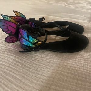 Sophia Webster Mini toddler ballet flats Mary Jane Chiara suede black US 10